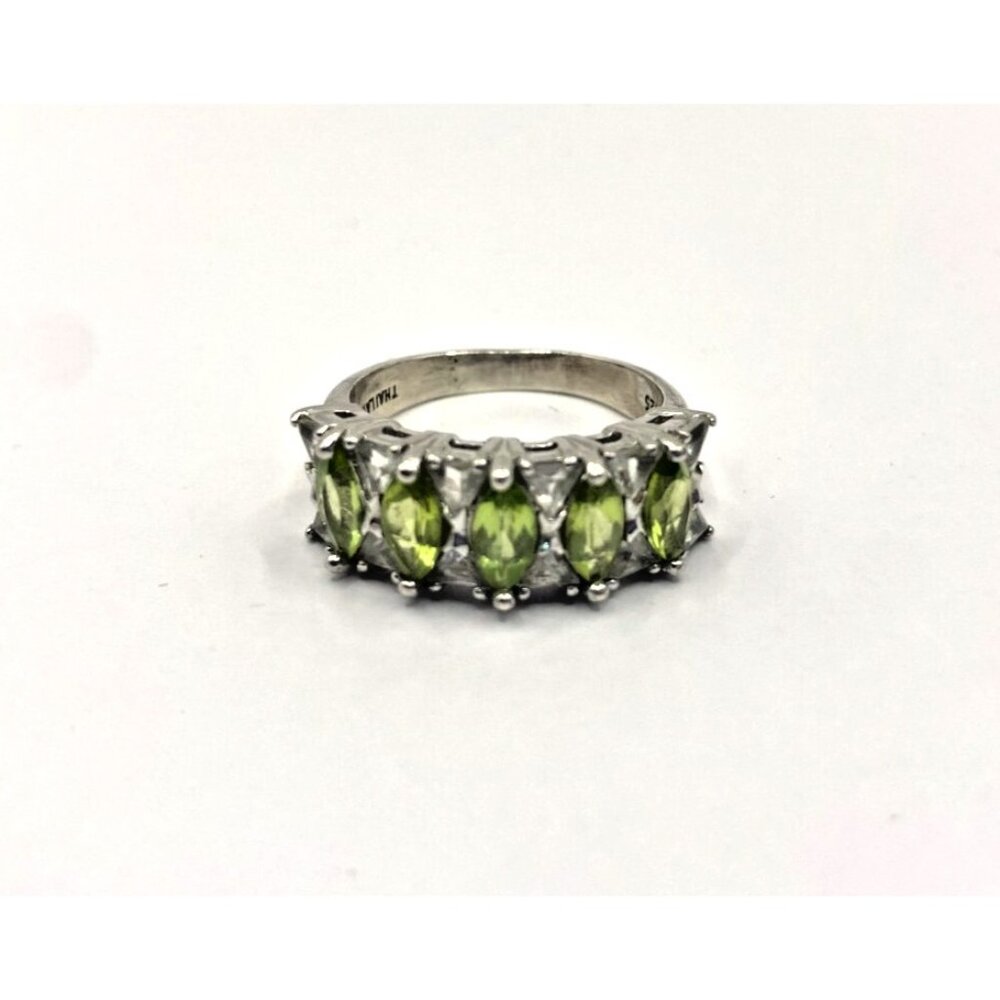 925 Silver Ring Size 8.5 Peridot, Light Green Stone